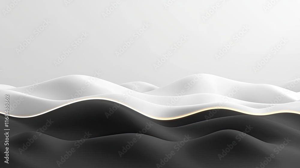 Poster Chalkboard abstract background idea. Abstract wavy shapes in black and white create a modern and elegant design.