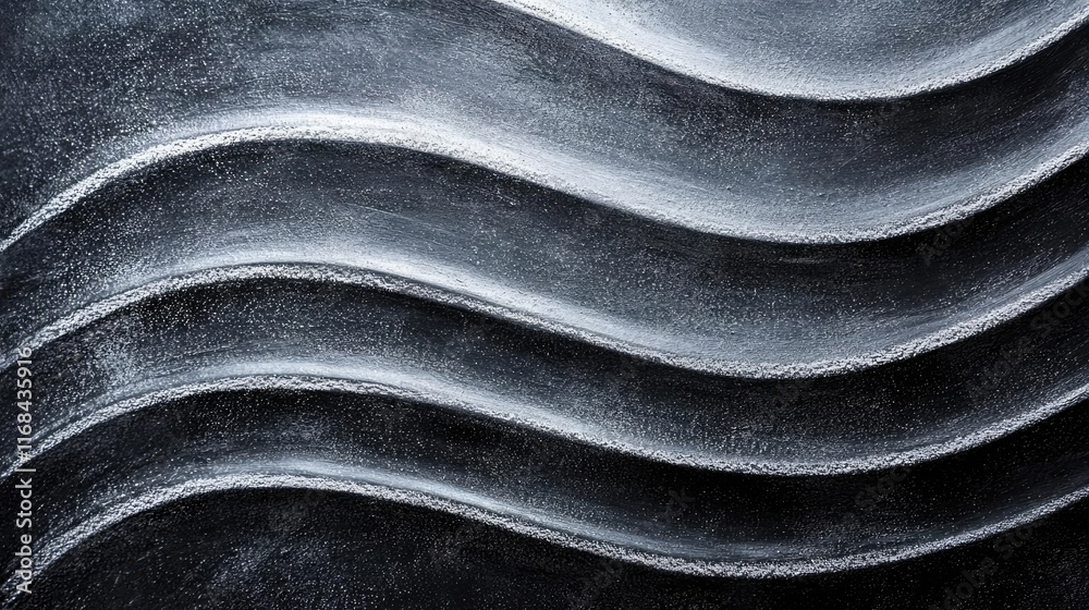 Poster Chalkboard abstract background idea. Abstract waves in black and white create a serene and elegant visual effect.