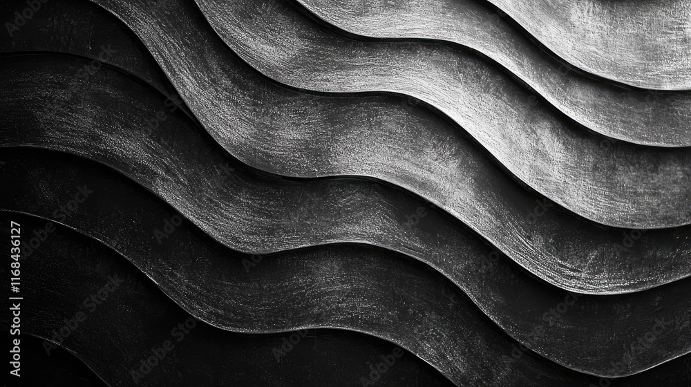 Poster Chalkboard abstract background idea. Abstract waves in black and white create a unique textured visual experience.