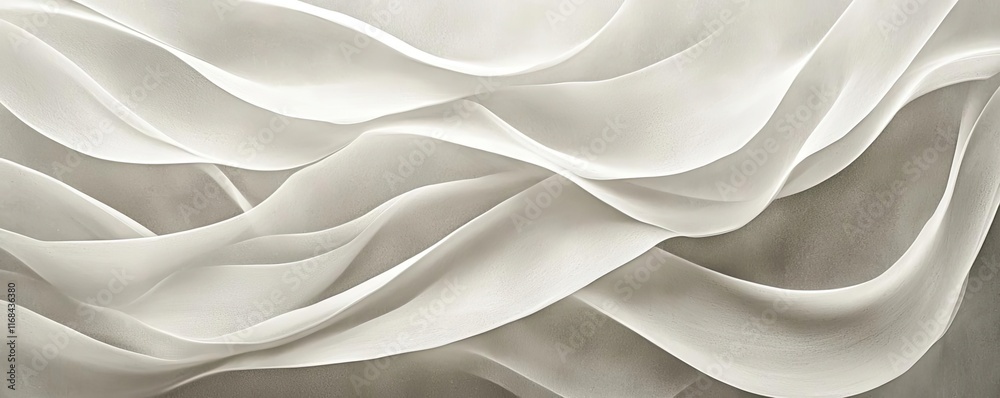 Aufkleber Chalkboard abstract background idea. Abstract wave patterns in soft white tones create a serene and calming visual effect.