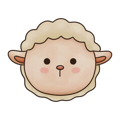 Cute sheep watercolor painting