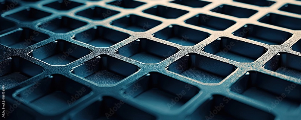 Poster Grid abstract background idea. Close-up of a textured industrial grid surface with a modern look and feel.
