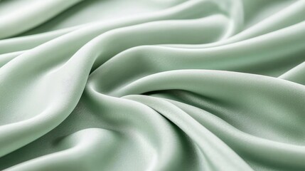 Obraz premium Velvet abstract background concept. Elegant green silk fabric with smooth waves creating a soft and luxurious texture.