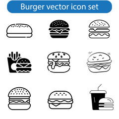 Burger icon vector art illustration of fast food set for UI and UX, website or mobile app design.
