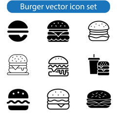 Burger icon vector art illustration of fast food set for UI and UX, website or mobile app design.
