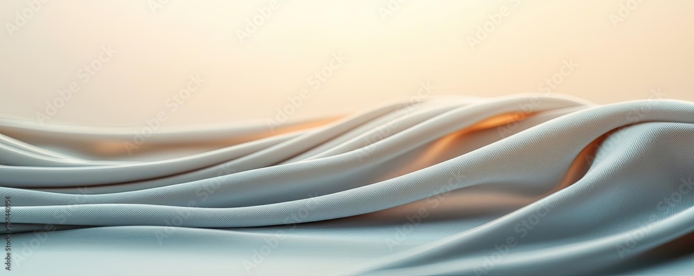 Poster Velvet abstract background concept. Soft waves of fabric create a serene and tranquil atmosphere in gentle tones.
