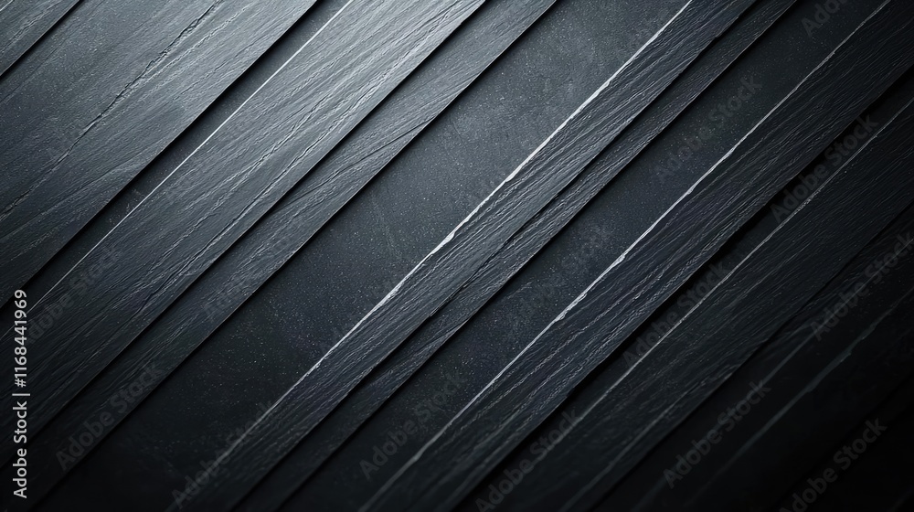 Aufkleber Chalkboard abstract background idea. Abstract black textured surface with diagonal lines creating depth and visual interest.