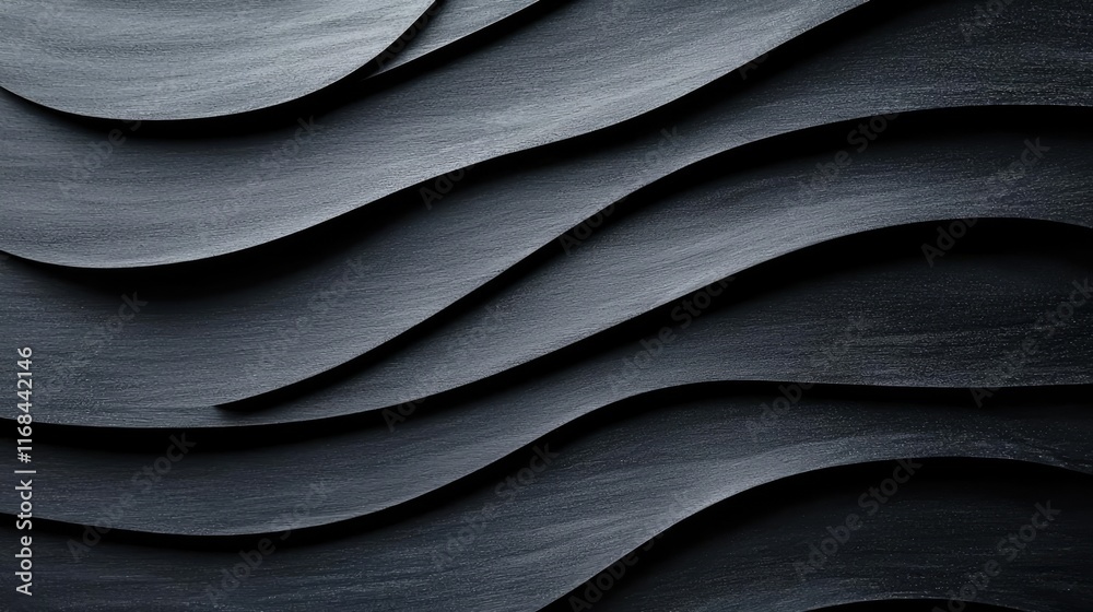 Aufkleber Chalkboard abstract background idea. Abstract black wave patterns creating a modern and sleek visual texture.