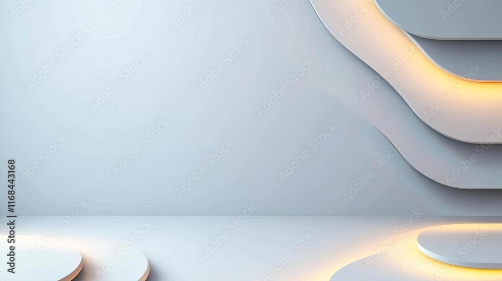 Poster Grid abstract background idea. Abstract modern background with soft curves and subtle lighting accents.