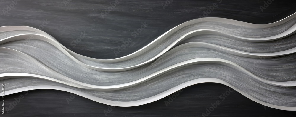 Poster Chalkboard abstract background idea. Abstract wave design with smooth, flowing lines in grayscale for creative projects.