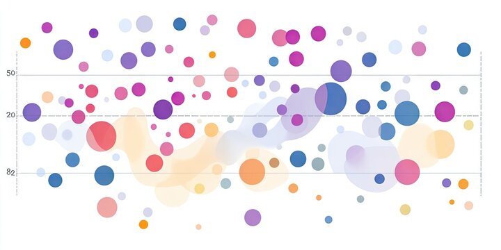 A colorful scatter plot displaying data points with varying sizes and colors.