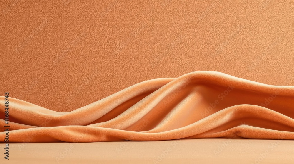 Poster velvet abstract background concept. smooth, flowing fabric in warm tones creating a serene and calmi