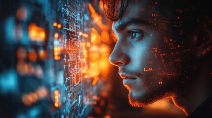 Hacker Cybercrime Interface Digital Security QR Code Illustration