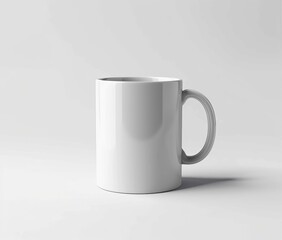 Obraz premium Blank white coffee mug on white background.