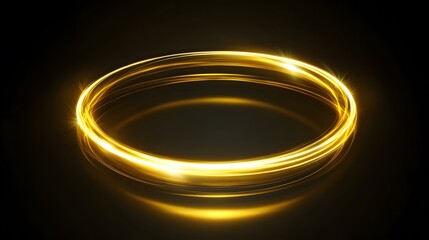 Glowing Golden Ring Abstract Light Design