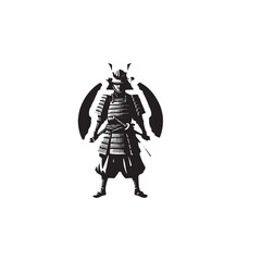 Samurai silhouette icon vector symbol design art illustration.