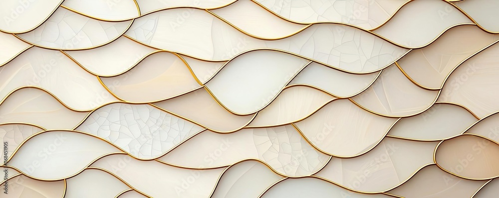Poster Mosaic abstract background concept. Elegant wave pattern design in a soft beige color for background or texture.