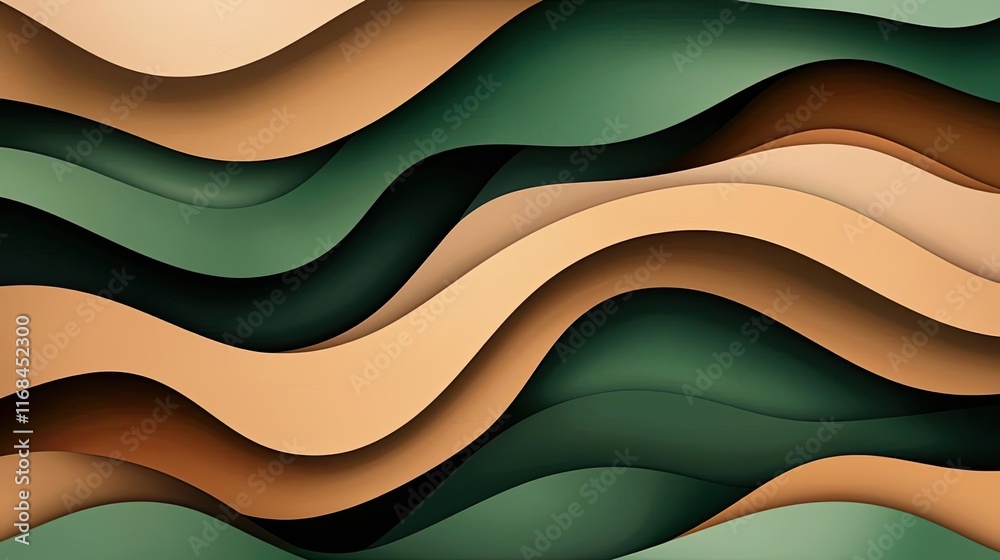 Poster mosaic abstract background concept. abstract waves of earthy tones create a flowing, organic design 