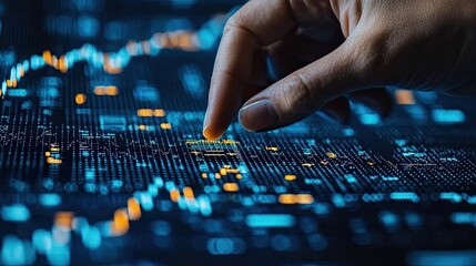 Digital analysis of financial data using a touchscreen interface in a modern workspace