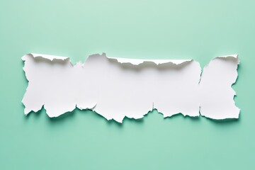 Torn white paper on mint green background. (2)