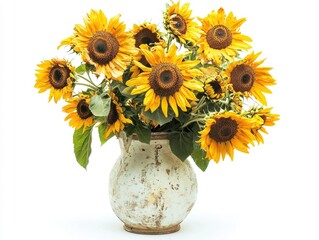 Vibrant Sunflower Bouquet in Vintage Pitcher
