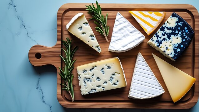 Cheeses set dor blu chedar camamber brie 4k image