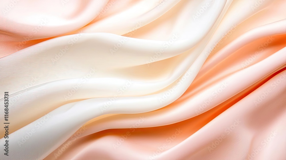 Poster velvet abstract background concept. soft silk fabric texture in gentle peach and cream tones for des