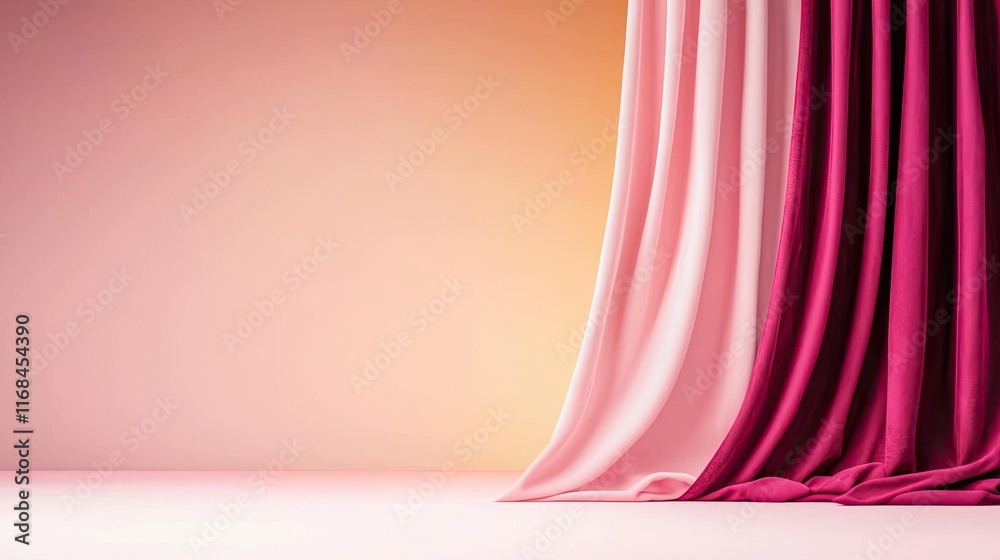 Poster Velvet abstract background concept. Elegant fabric drapes in soft hues create a tranquil and stylish atmosphere.