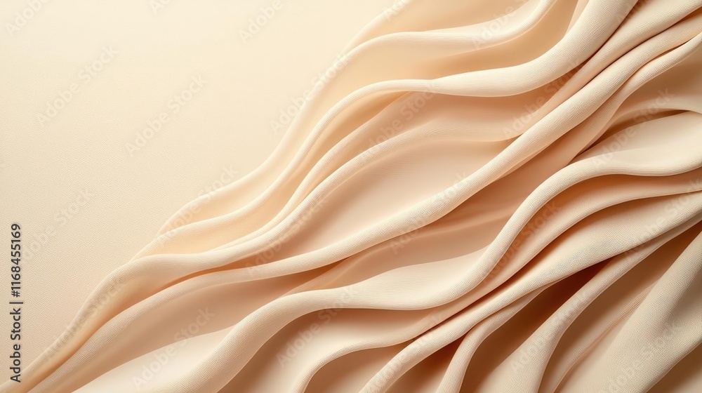 Poster velvet abstract background concept. elegant beige fabric draped beautifully, showcasing soft folds a