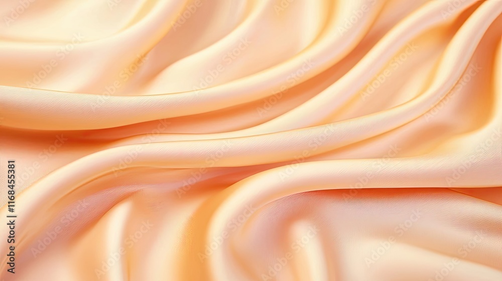 Poster velvet abstract background concept. luxurious peach satin fabric gracefully draping with soft textur
