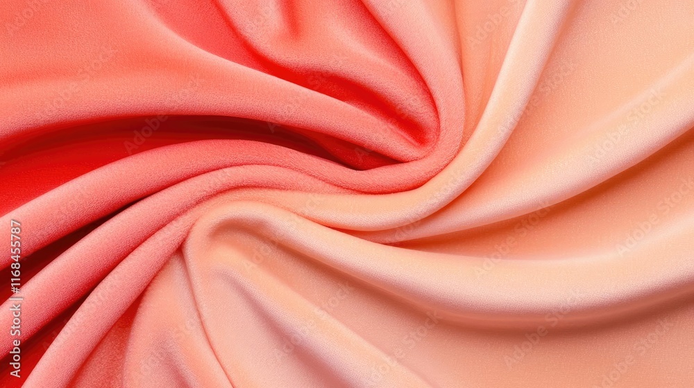 Poster velvet abstract background concept. a smooth, vibrant fabric texture in shades of peach and coral, i