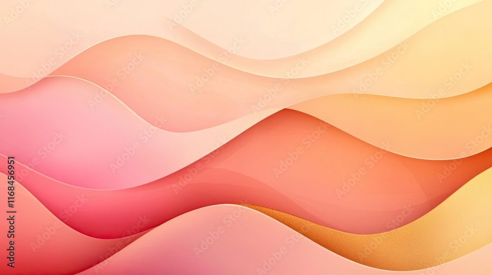 Poster Velvet abstract background concept. Abstract colorful waves blending in soft hues create a serene visual experience.
