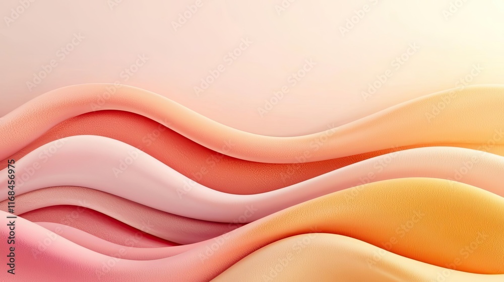 Aufkleber Velvet abstract background concept. Abstract waves in soft pastel colors create a calming and inviting visual experience.