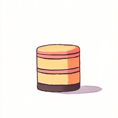 Charmingly Illustrated Layered Cake Digital Art in Minimalist Style. AI Generated