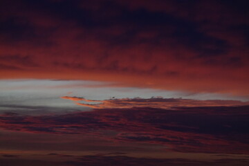Orange sunset and clouds