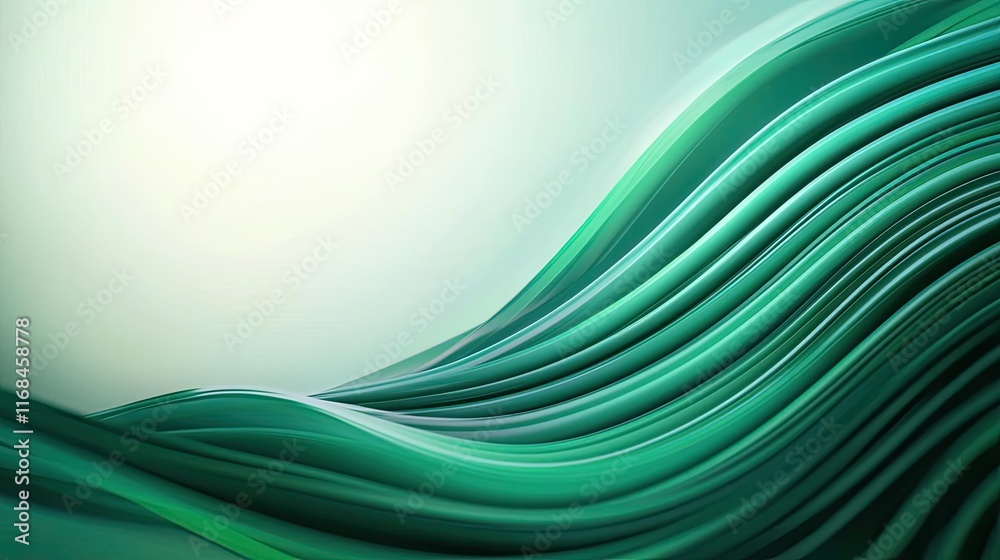 Aufkleber Ink abstract background idea. Abstract green wave patterns creating a smooth and serene background.