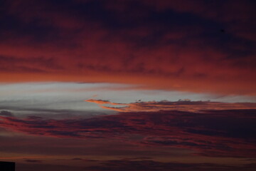 Orange sunset and clouds