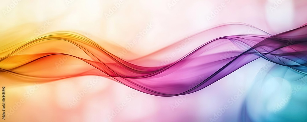 Poster Rainbow abstract background concept. Colorful abstract waves creating a vibrant and dynamic visual experience.