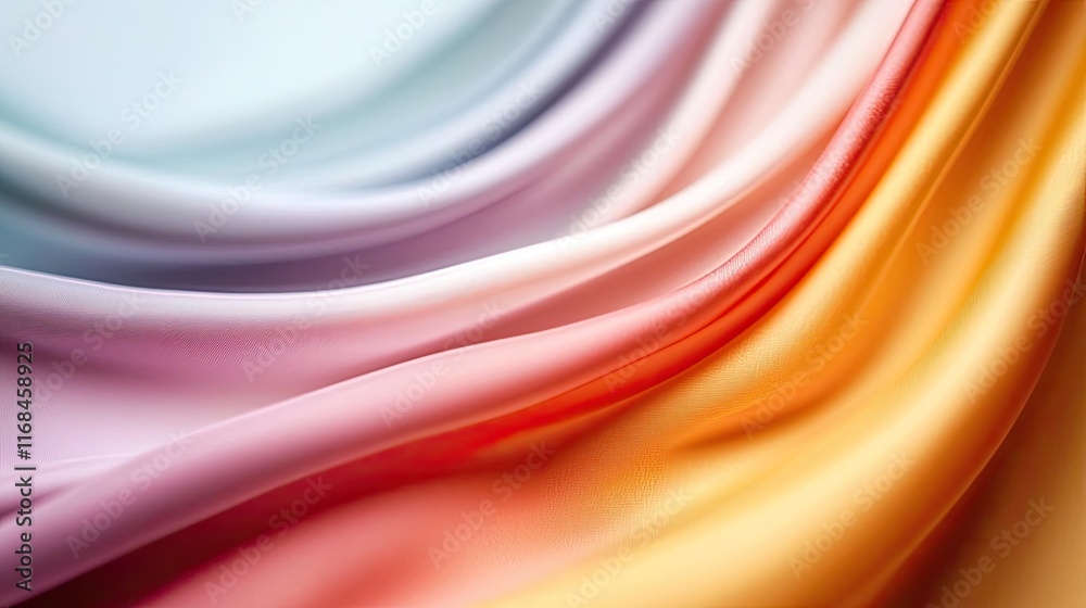 Poster Rainbow abstract background concept. Colorful silk fabric waves creating a smooth and elegant texture.