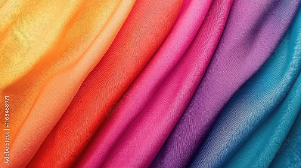 Aufkleber rainbow abstract background concept. vibrant waves of colorful fabric showcase a spectrum of hues an