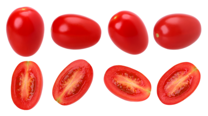 Close-up, Cherry tomatoes and halved isolated, transparent PNG, collection, PNG format, Collection