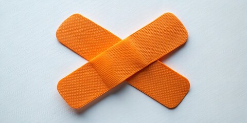 Bright Orange Cross Bandages: First Aid, Wound Care, Protection, Healing, Medical Supplies