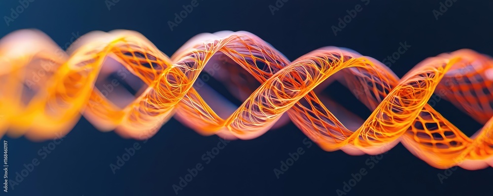 Poster Ink abstract background idea. Close-up of a vibrant orange spiral wire representing innovation and creativity.
