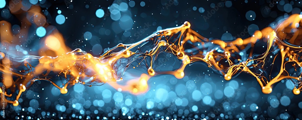Aufkleber Ink abstract background idea. Abstract image of fluid dynamics with glowing particles and vibrant colors.