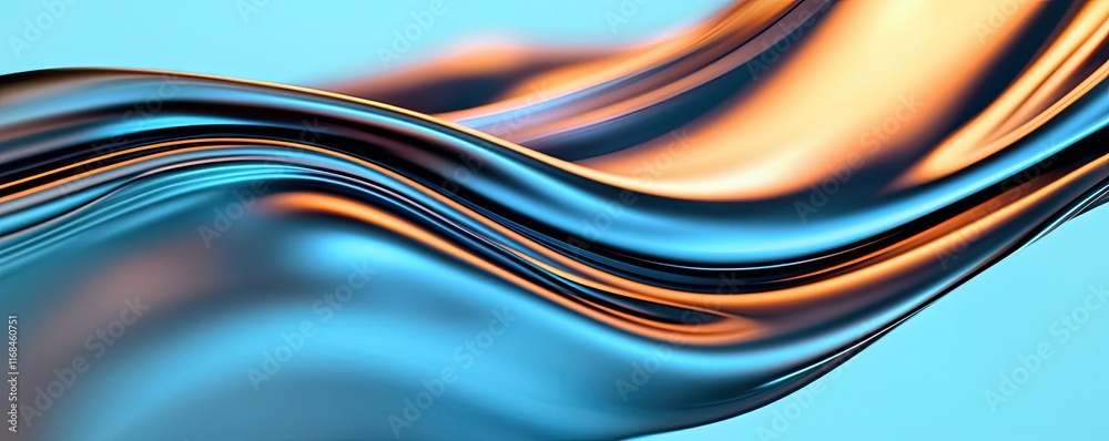 Poster Ink abstract background idea. Abstract waves of blue and orange creating a dynamic and modern visual effect.