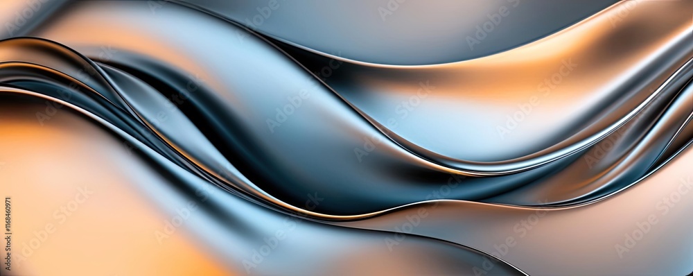 Aufkleber Ink abstract background idea. Abstract waves in blue and orange create a dynamic and vibrant visual texture.