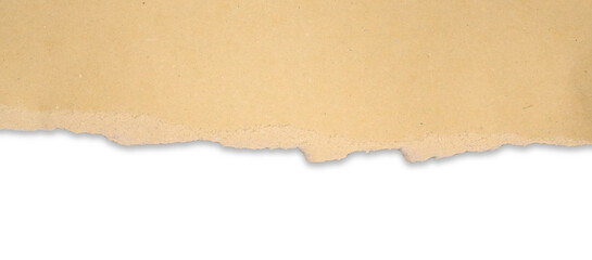 PNG Torn paper piece with soft shadow. Ripped textured brown paper isolated on transparent background. Empty space for text, messages, design, titles. design elements
