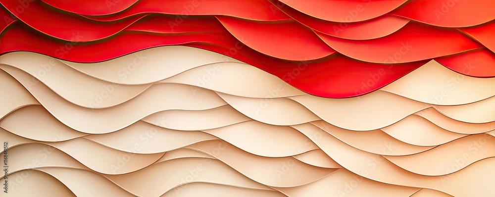 Aufkleber mosaic abstract background concept. a vibrant abstract wave pattern in red and beige tones, perfect 