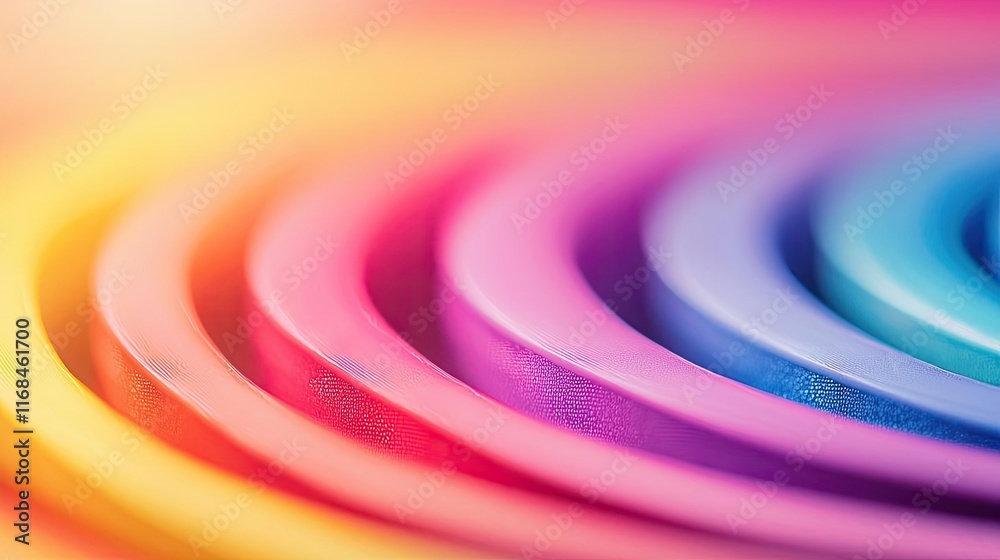 Poster Rainbow abstract background concept. Colorful abstract background with smooth curved lines in vibrant hues of pink and purple.