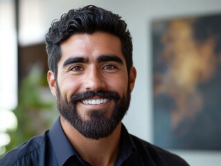 Obraz premium Smiling Bearded Man, Microstock